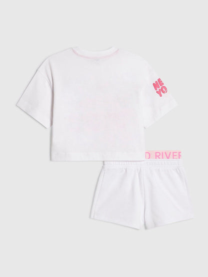 Dsiney Kidz - River Island White T-Shirt & Runner Shorts Set image 2