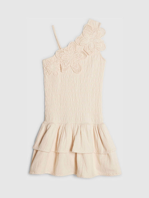 Dsiney Kidz - River Island Cream Asymmetric Crochet Flower Dress image 1