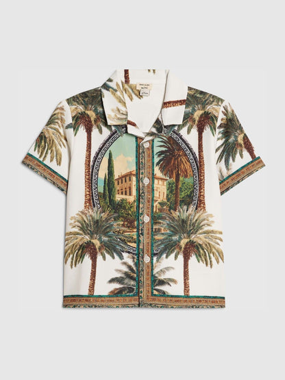 Dsiney Kidz - River Island White Riveria Palm Print Revere Shirt image 1
