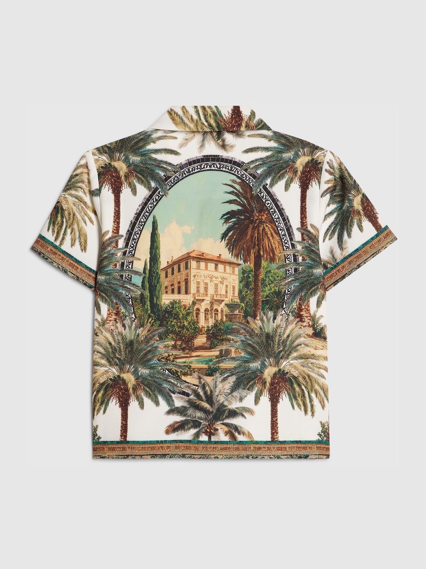 Dsiney Kidz - River Island White Riveria Palm Print Revere Shirt image 2