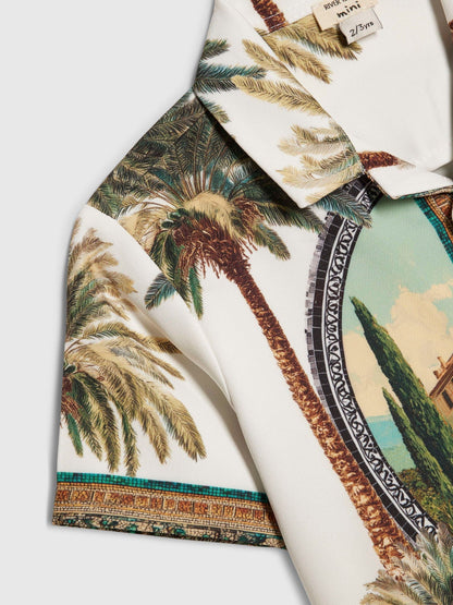 Dsiney Kidz - River Island White Riveria Palm Print Revere Shirt image 3
