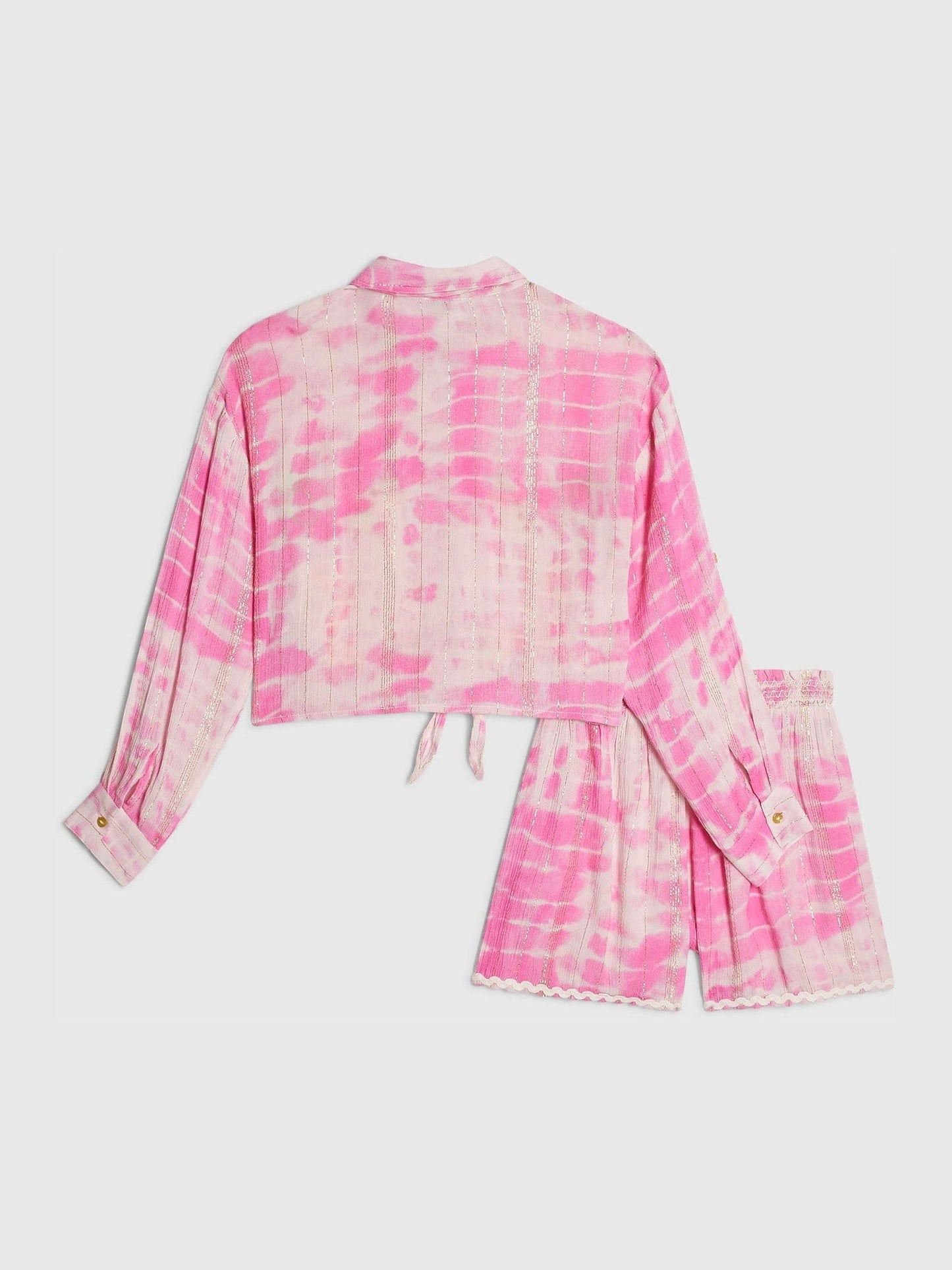 Dsiney Kidz - River Island Pink Tie Dye Shirt & Short  Set image 2