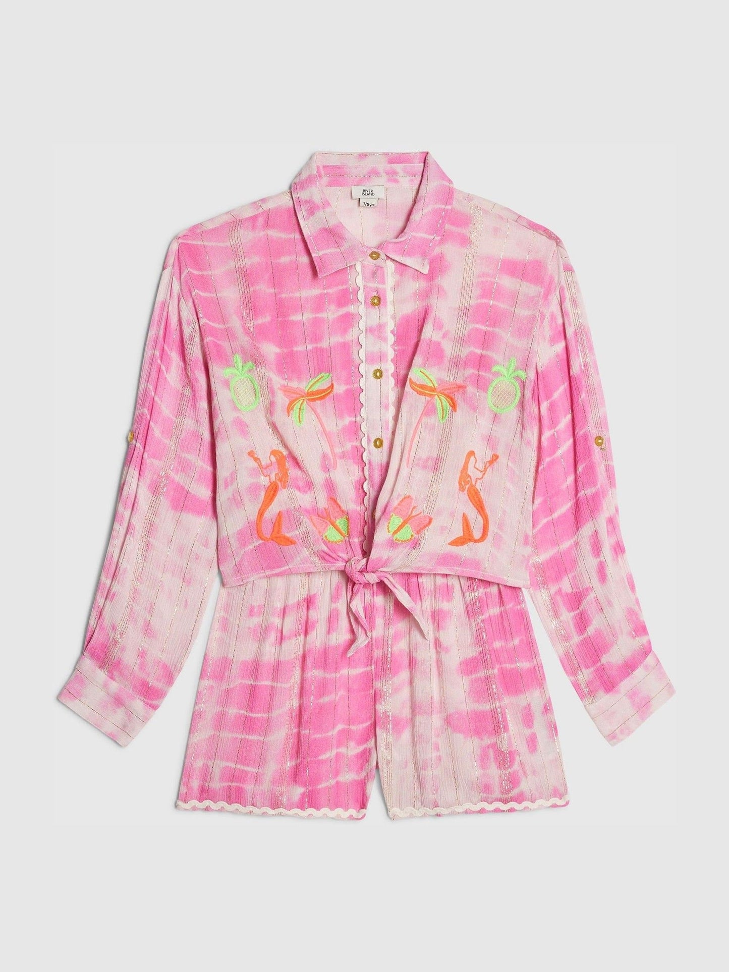 Dsiney Kidz - River Island Pink Tie Dye Shirt & Short  Set image 3