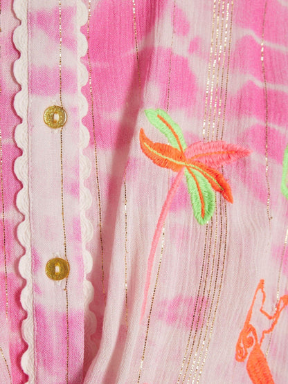 Dsiney Kidz - River Island Pink Tie Dye Shirt & Short  Set image 4