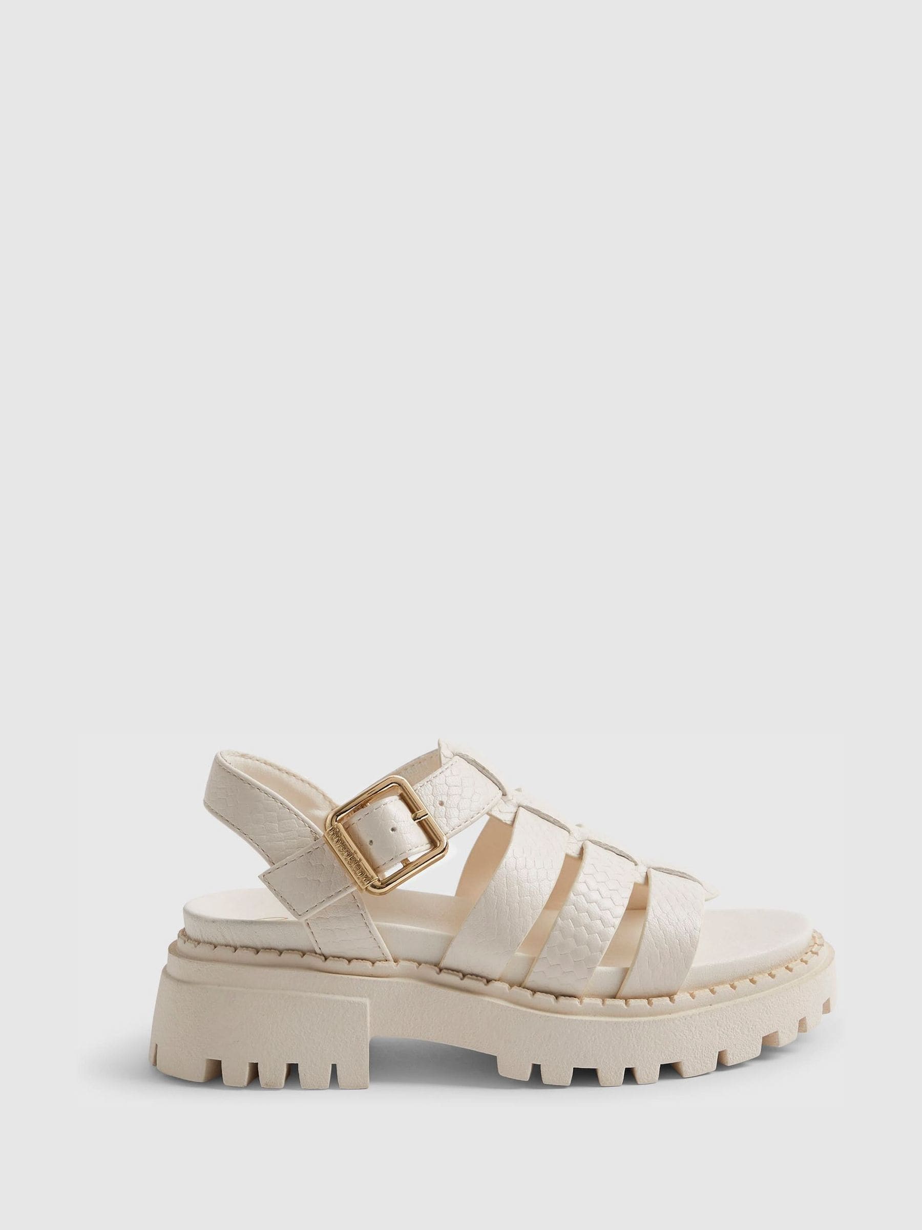 River Island Cream Gladiator Heeled Sandals image 1