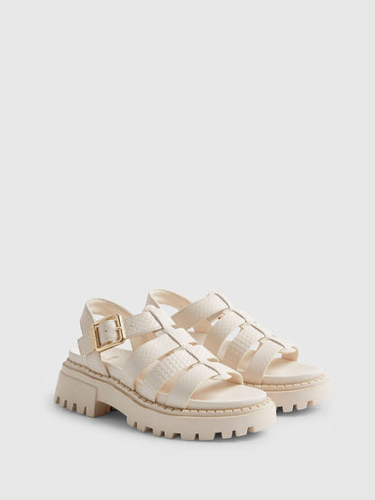 River Island Cream Gladiator Heeled Sandals image 2