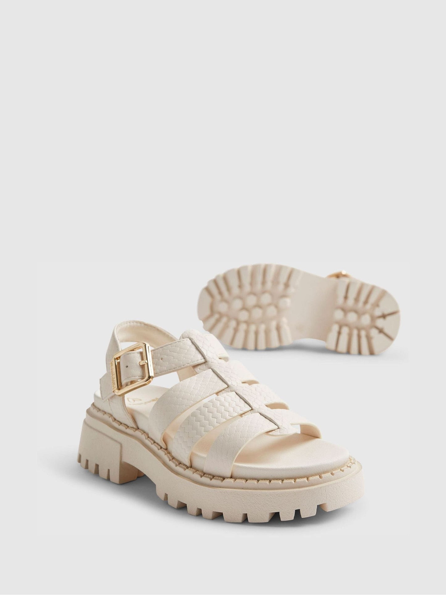 River Island Cream Gladiator Heeled Sandals image 4