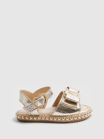 River Island Gold Bow Espadrille Sandals image 1
