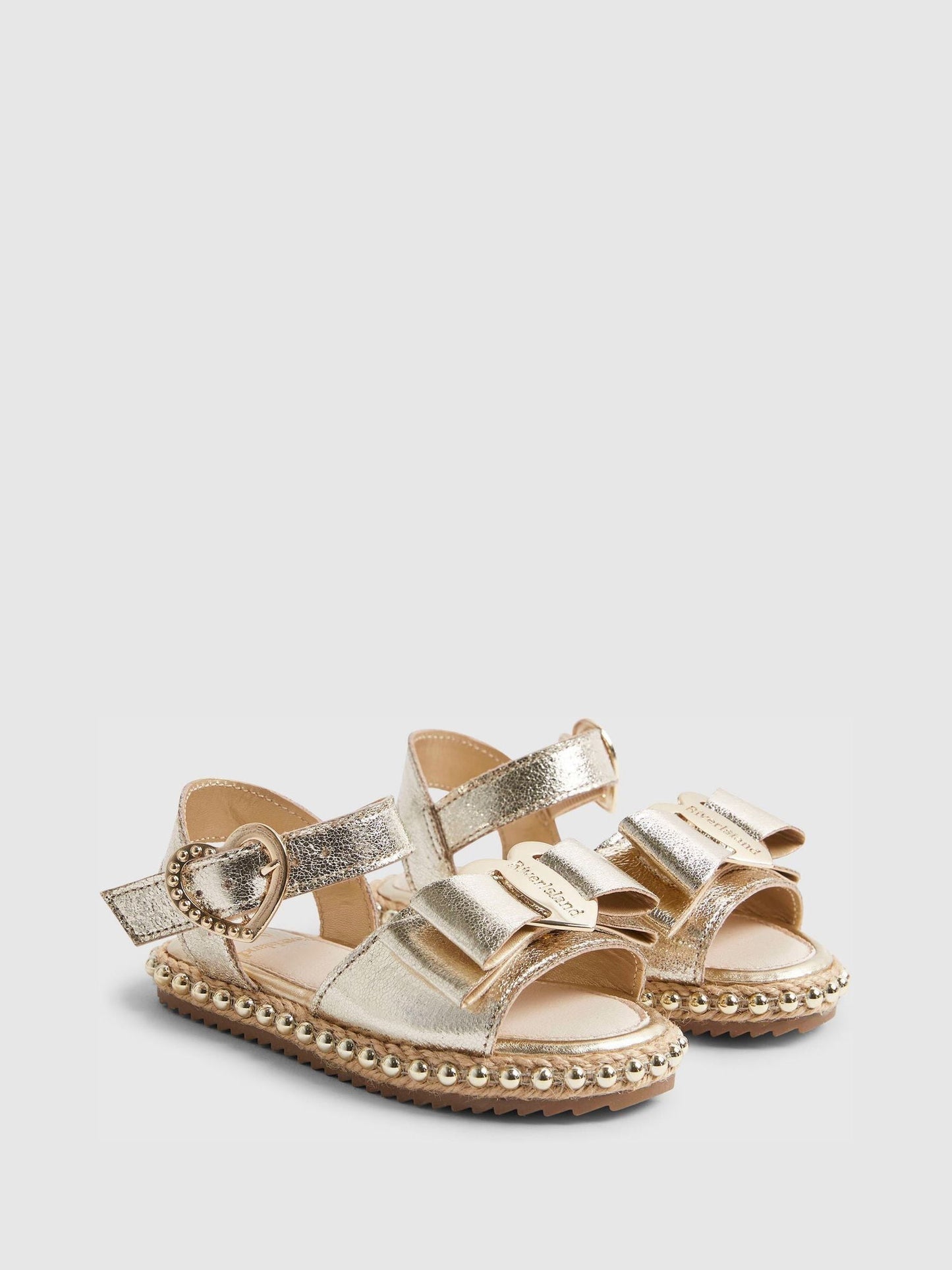 River Island Gold Bow Espadrille Sandals image 2