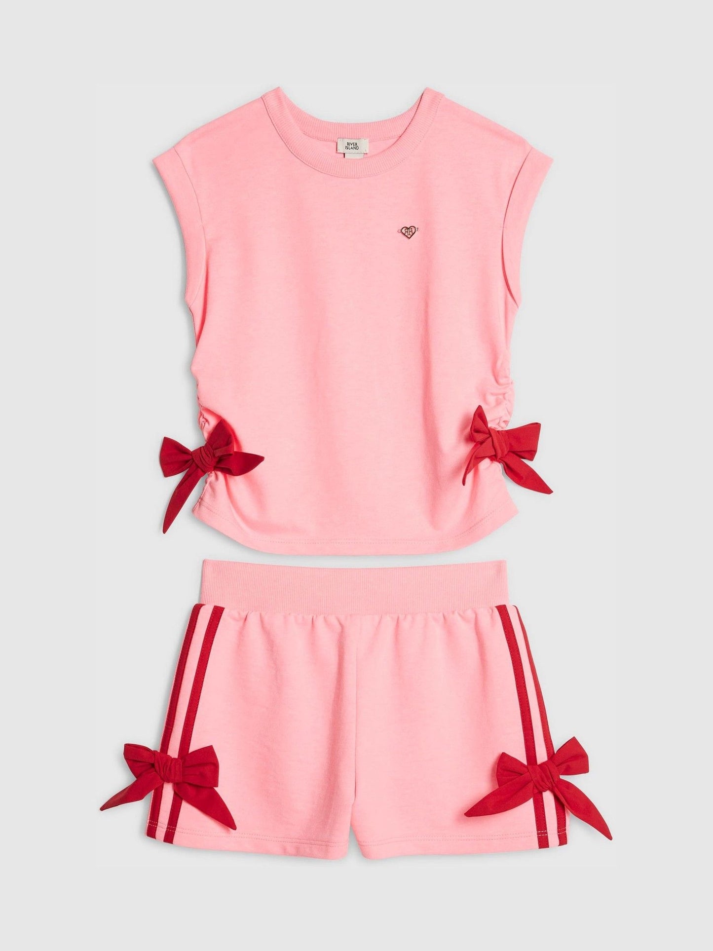 Dsiney Kidz - River Island Pink Bow Top  & Shorts Set image 1