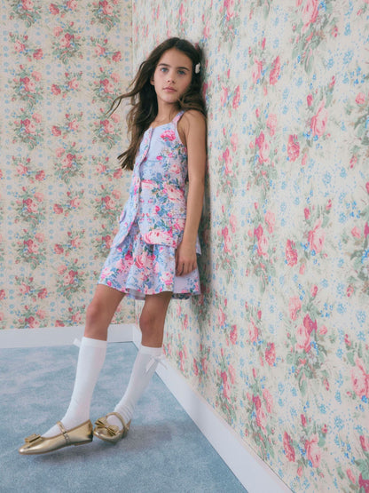 Dsiney Kidz - River Island Purple Cabbages & Roses Waistcoat & Skirt Set image 1