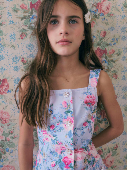 Dsiney Kidz - River Island Purple Cabbages & Roses Waistcoat & Skirt Set image 2