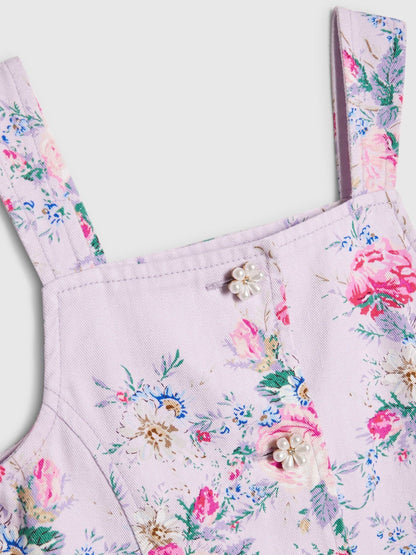 Dsiney Kidz - River Island Purple Cabbages & Roses Waistcoat & Skirt Set image 6