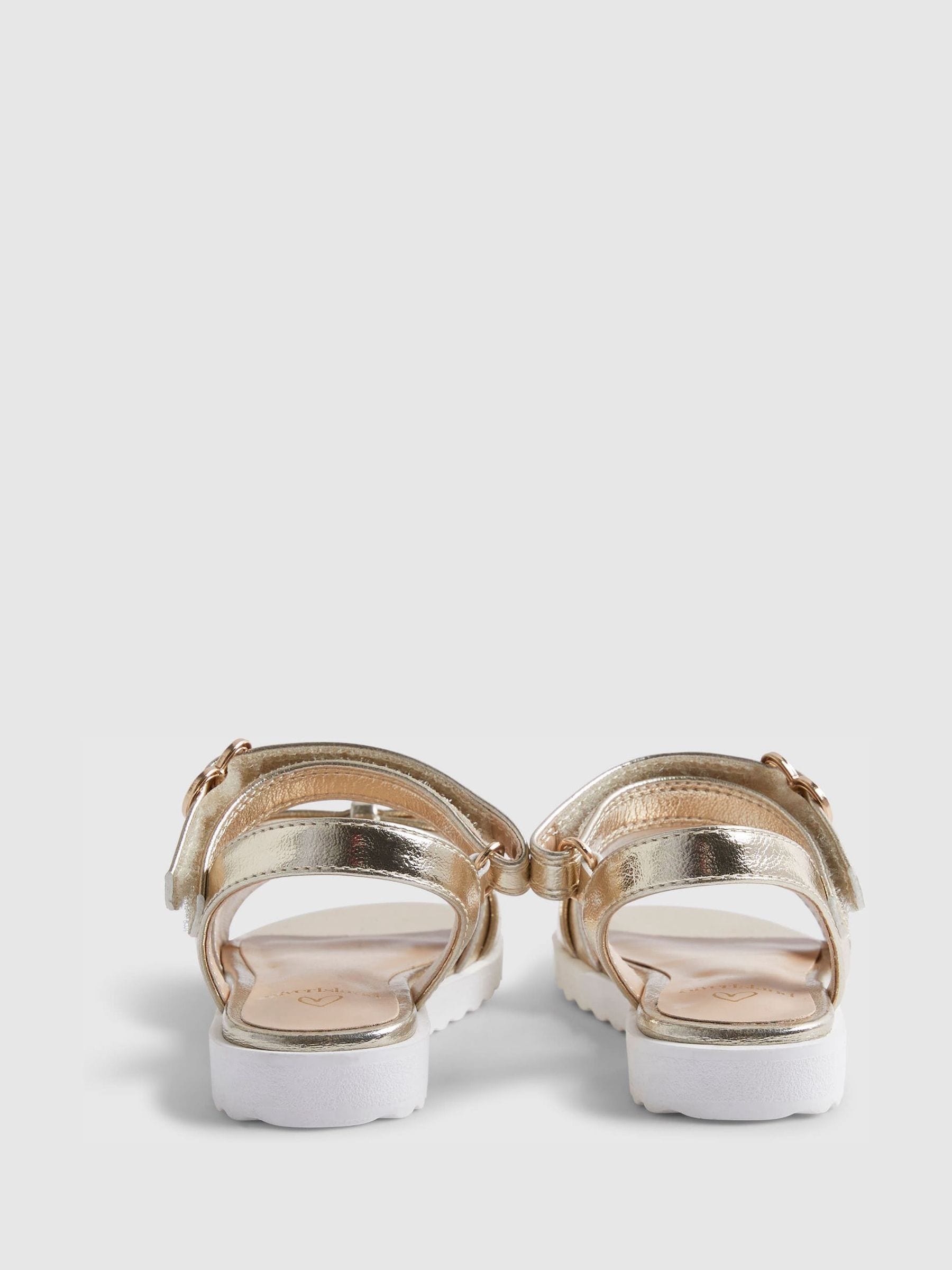 River Island Gold Metallic Bow Wedge Sandals image 5