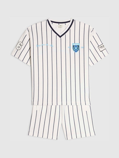 Dsiney Kidz - River Island White Oversized Baseball Stripe Top and Short Set image 3