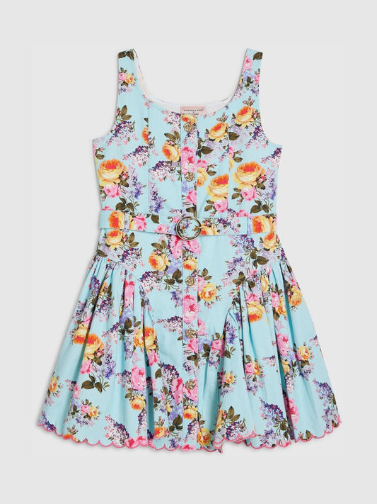 River Island Blue Cabbages and Roses Floral Prom Dress image 1
