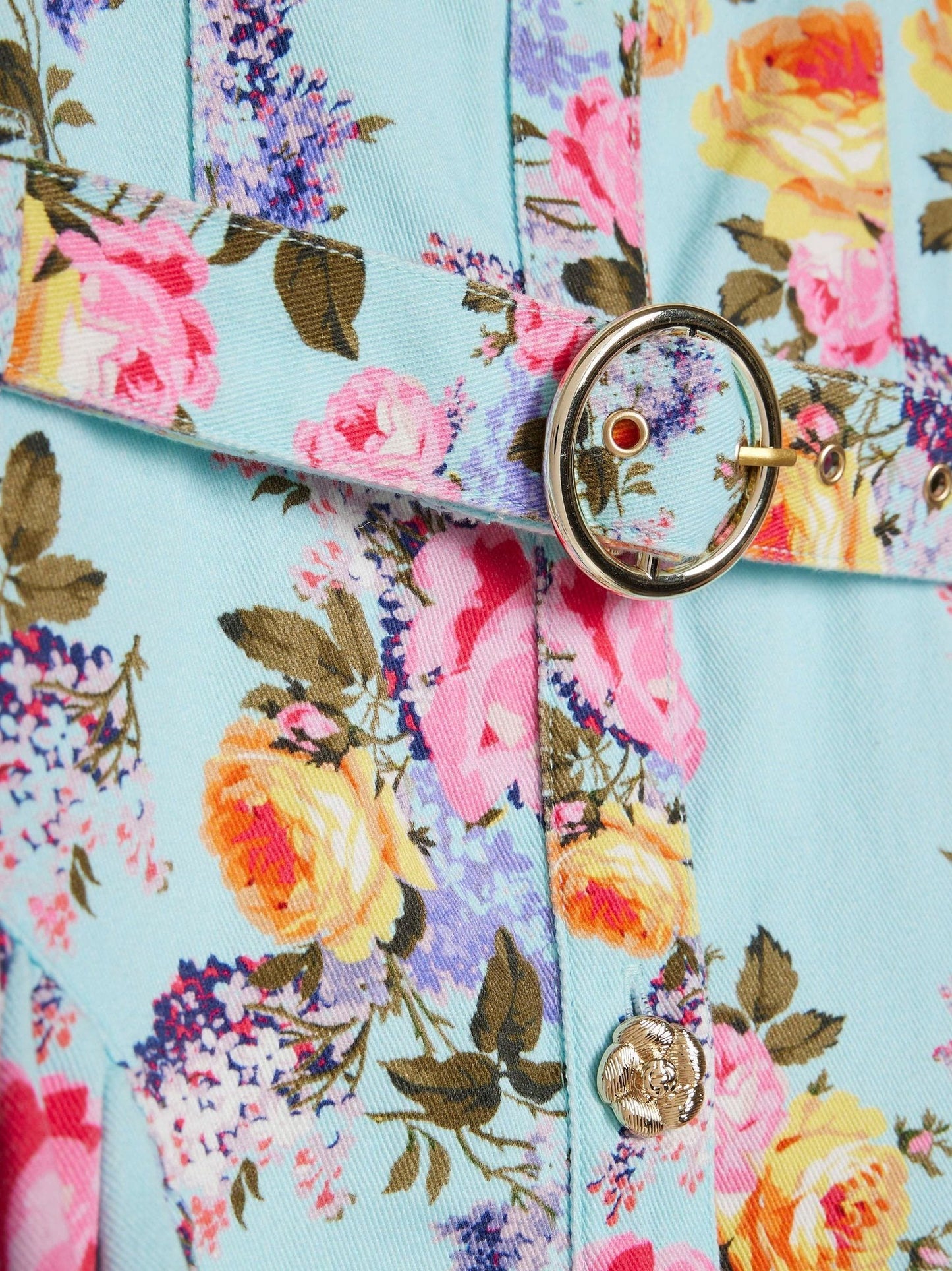 River Island Blue Cabbages and Roses Floral Prom Dress image 3