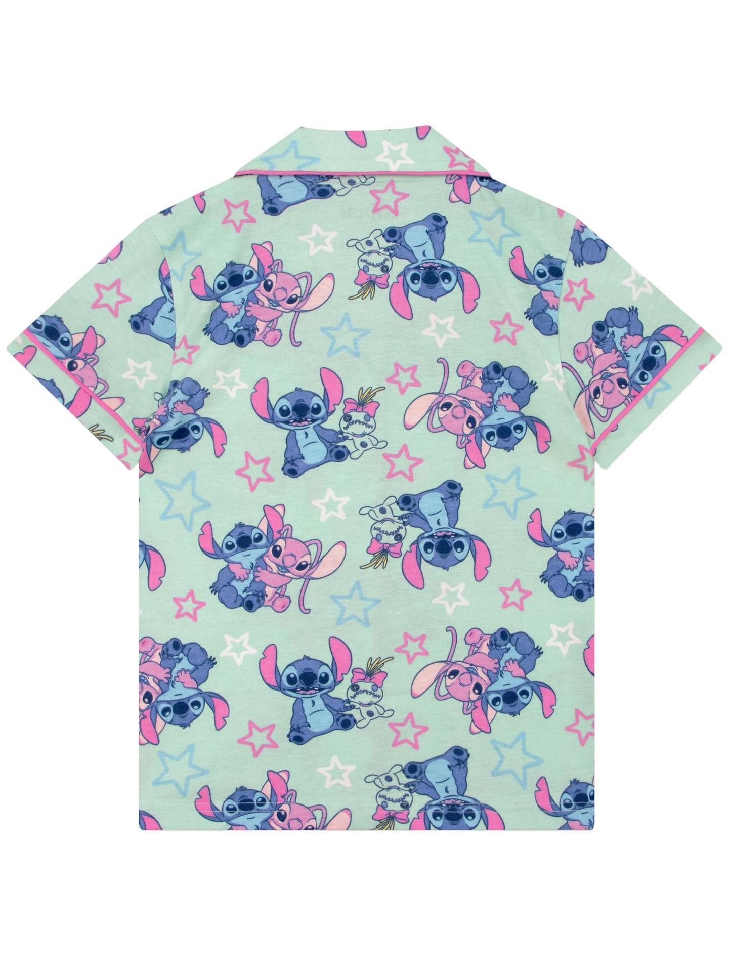 Dsiney Kidz - Character Green Disney Lilo & Stitch Short Button Up Pyjamas image 4
