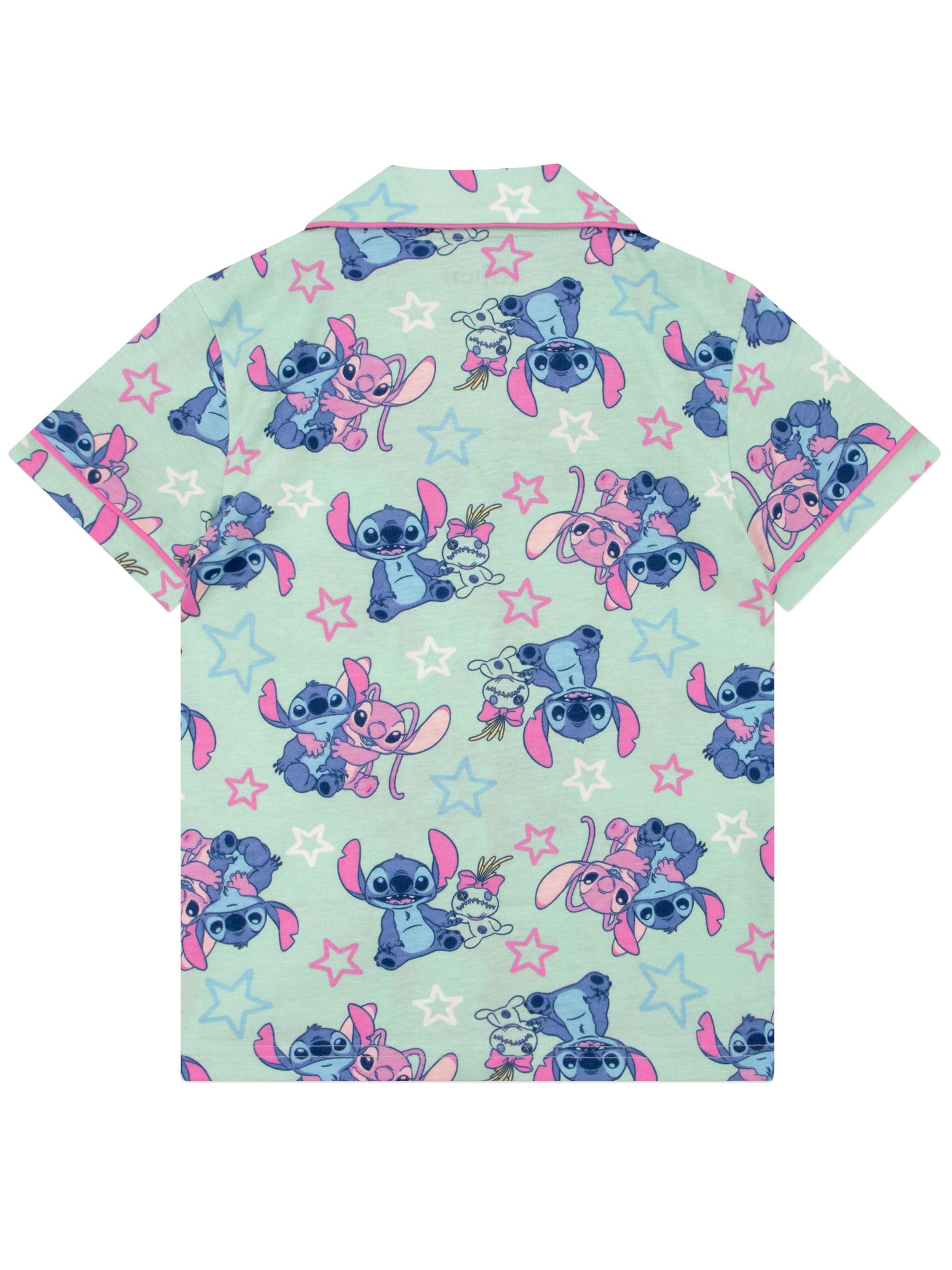 Dsiney Kidz - Character Green Disney Lilo & Stitch Short Button Up Pyjamas image 4
