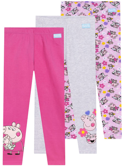 Character Pink Peppa Pig Leggings 3 Pack - image 1