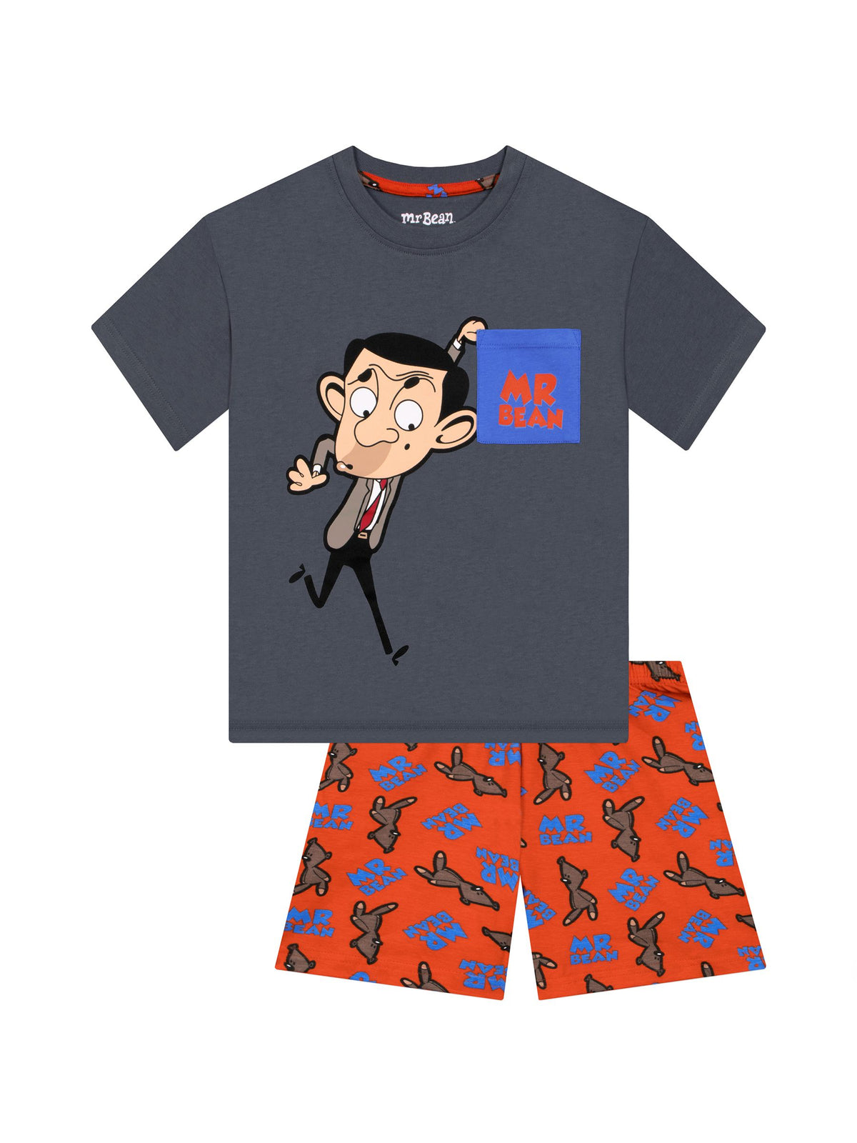 Character Grey Mr Bean And Teddy Short Pyjamas - image 1