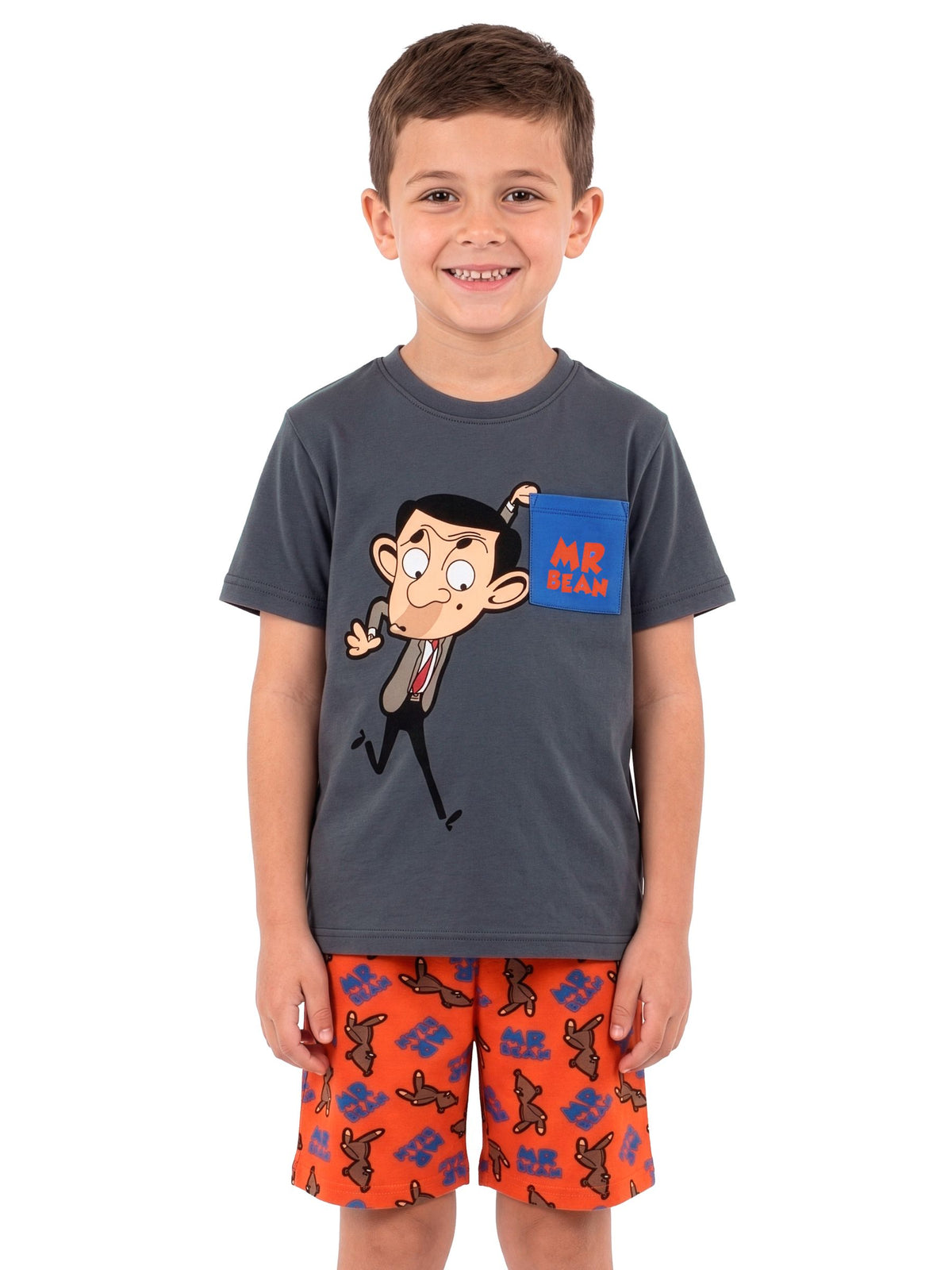 Character Grey Mr Bean And Teddy Short Pyjamas - image 2