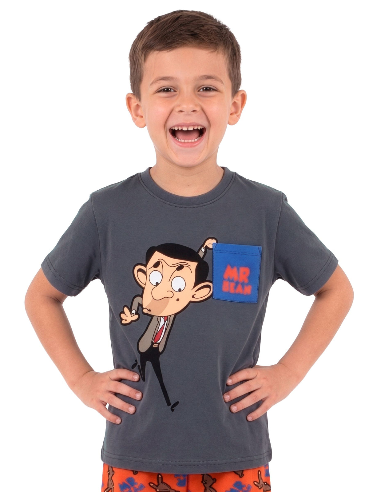 Character Grey Mr Bean And Teddy Short Pyjamas - image 5