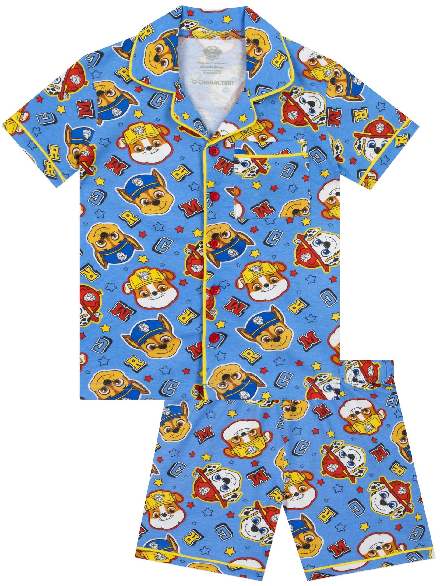 Dsiney Kidz - Character Blue PAW Patrol Short Button Up Pyjamas Marshall Chase And Rubble image 1