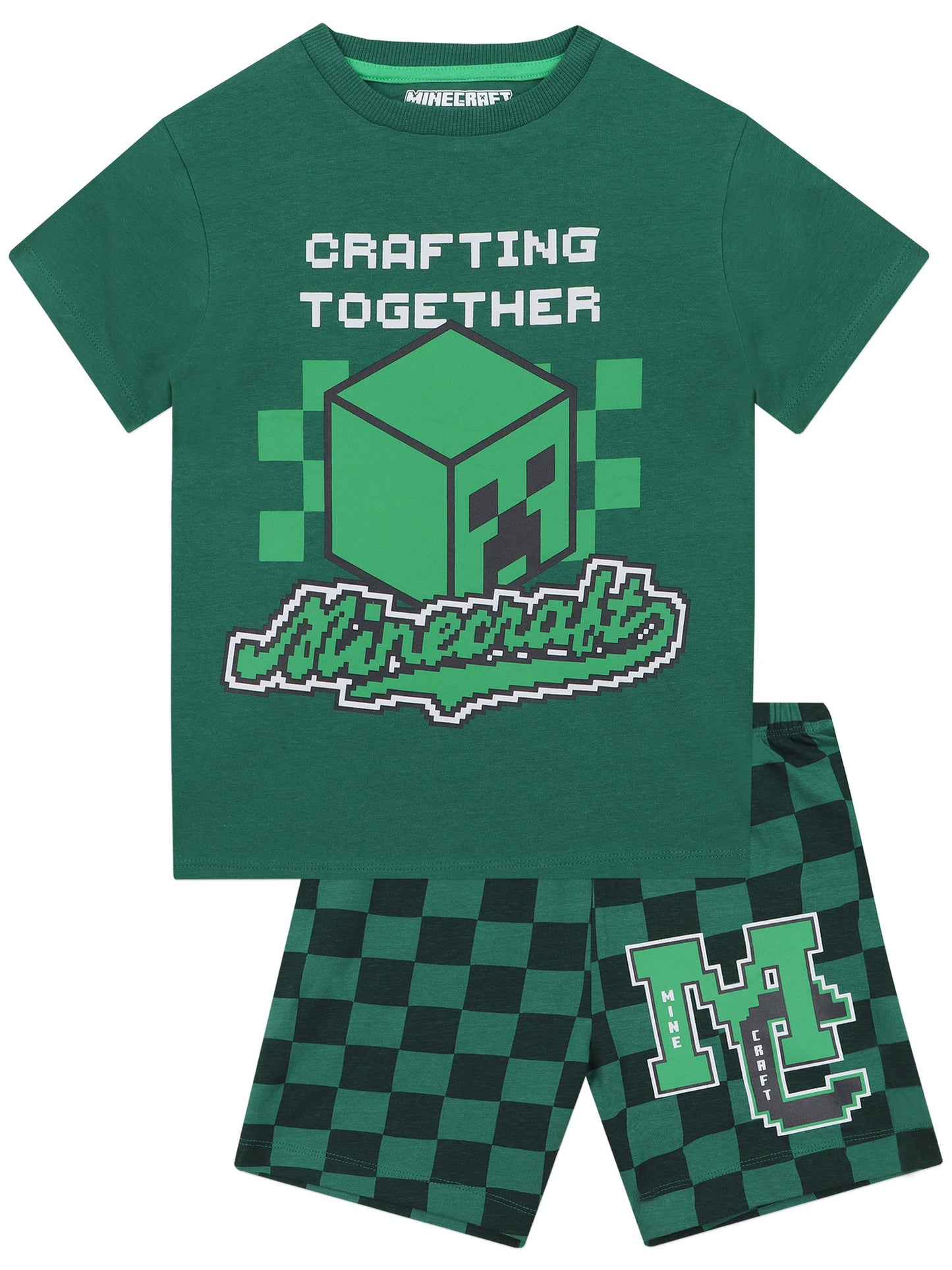 Dsiney Kidz - Character Green Minecraft Creeper Short Pyjamas image 1