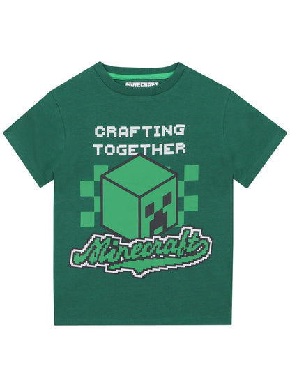 Dsiney Kidz - Character Green Minecraft Creeper Short Pyjamas image 2