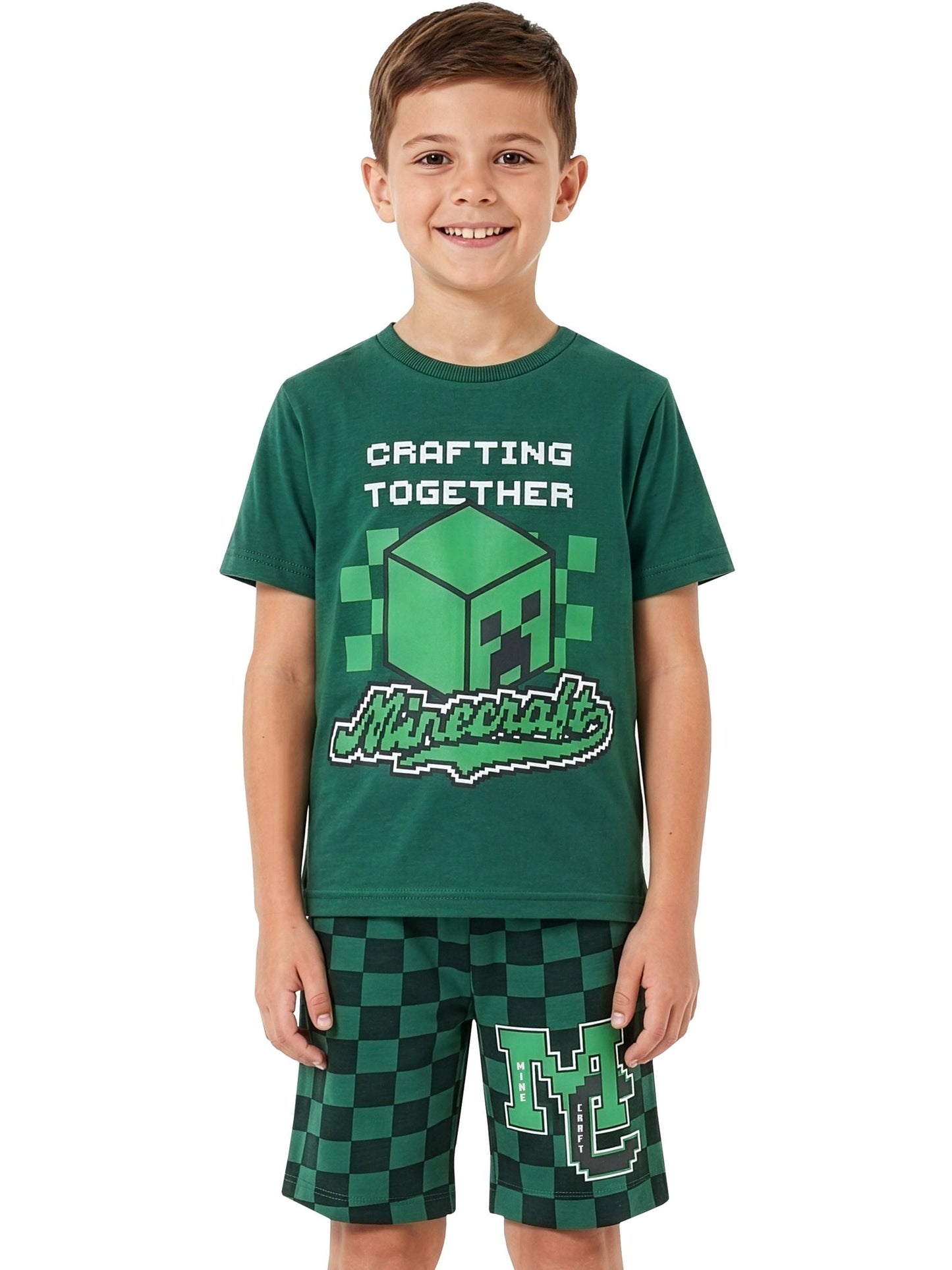 Dsiney Kidz - Character Green Minecraft Creeper Short Pyjamas image 6