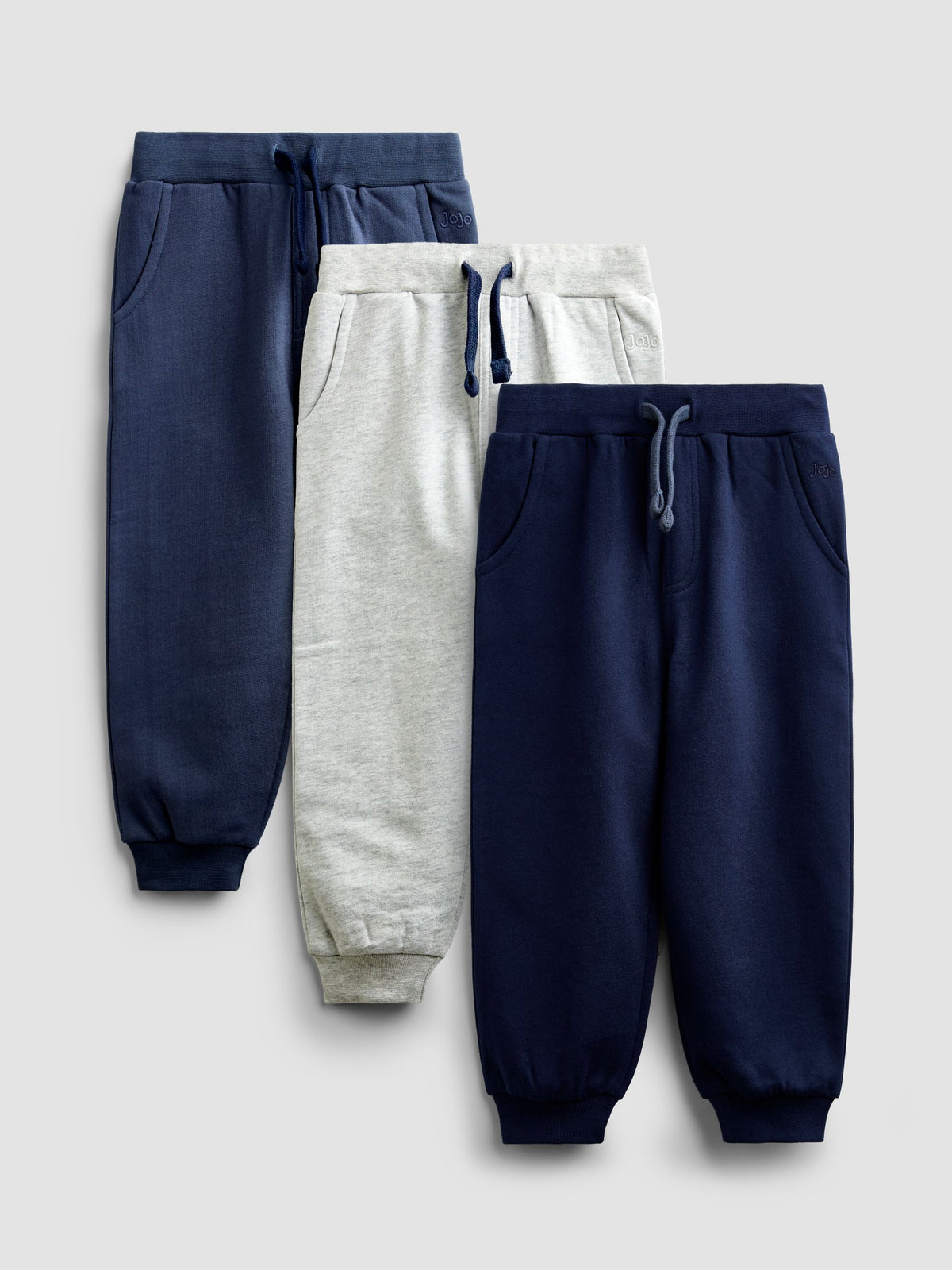 JoJo Maman Bébé White Blue & Navy 3-Pack Joggers - image 1