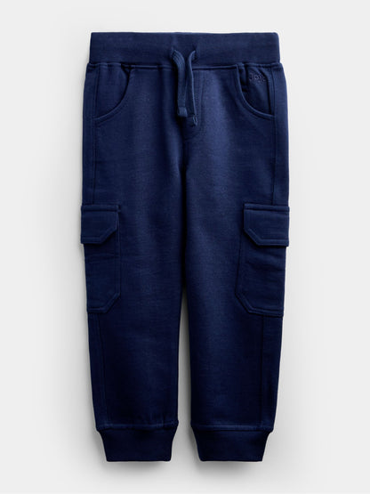 Dsiney Kidz - JoJo Maman Bébé Grey White & Navy 3-Pack Cargo Joggers image 3