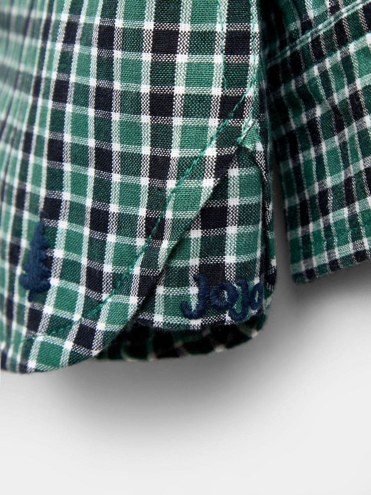 Dsiney Kidz - JoJo Maman Bébé Green Check Christmas Tree All Over Embroidered Shirt image 3