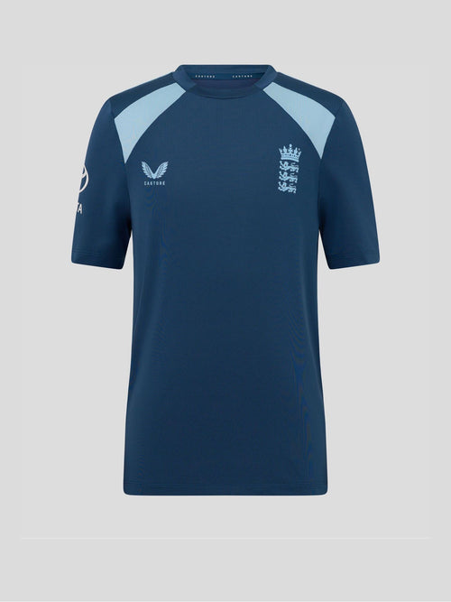 Castore Blue England Cricket Performance Short Sleeve T-Shirt image 1