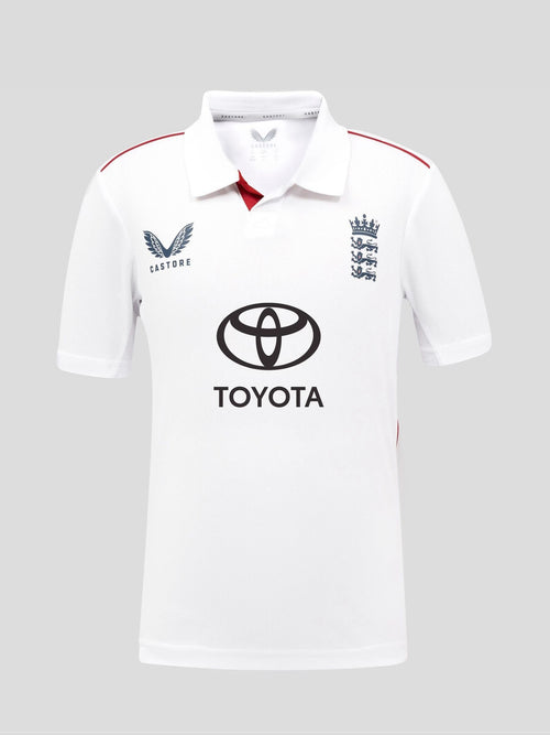 Castore White England Cricket Test Replica Ss Shirt image 1