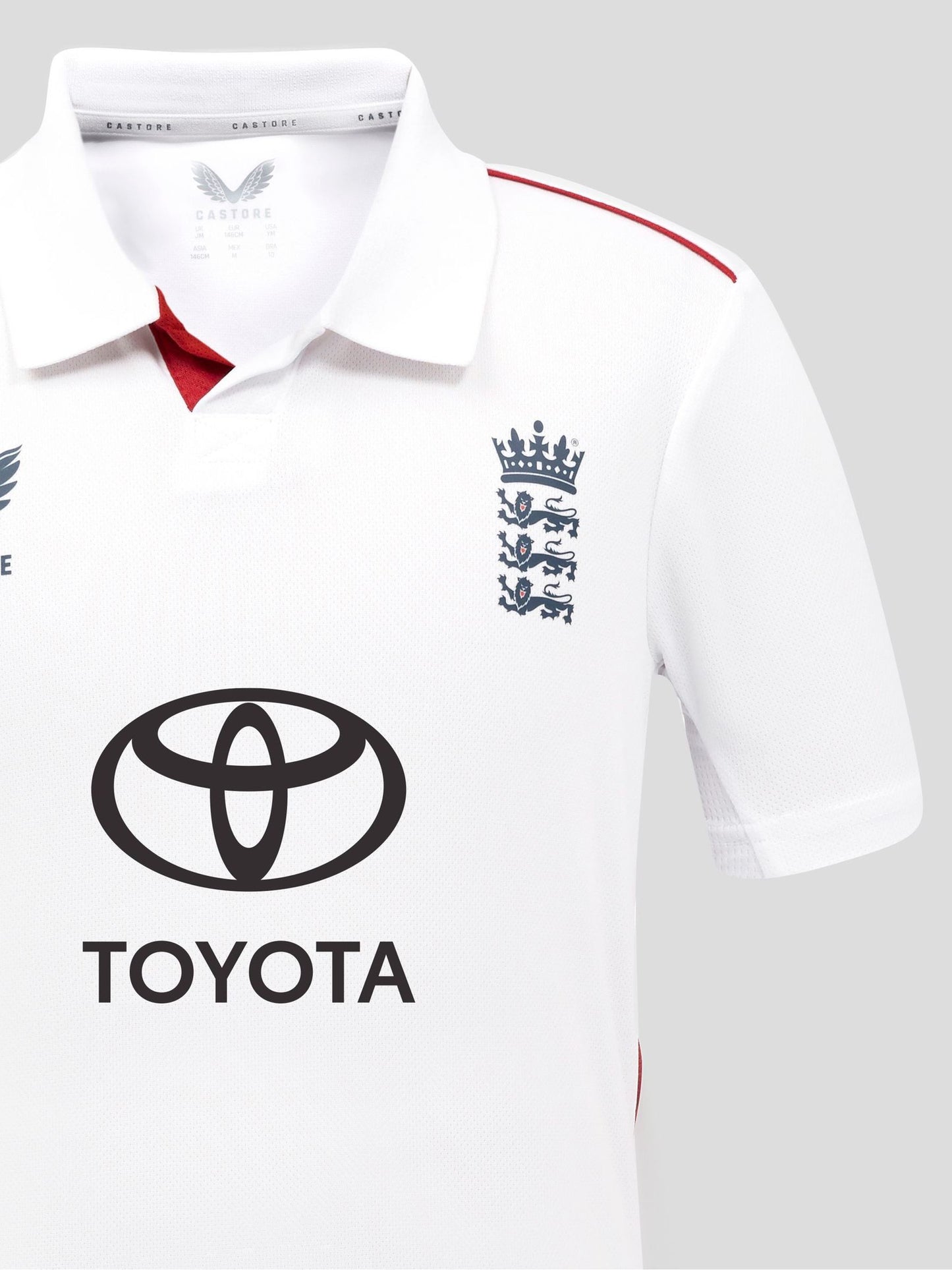 Castore White England Cricket Test Replica Ss Shirt image 3
