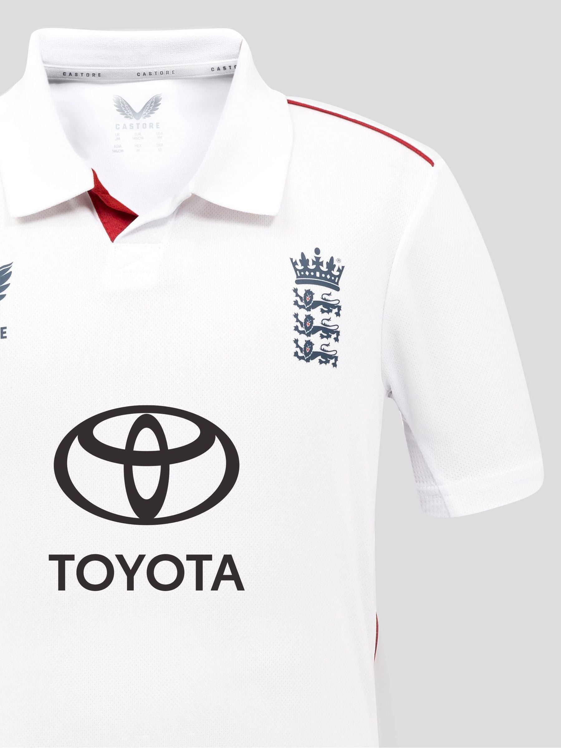 Castore White England Cricket Test Replica Ss Shirt image 3