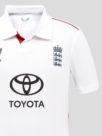 Castore White England Cricket Test Replica Ss Shirt image 3