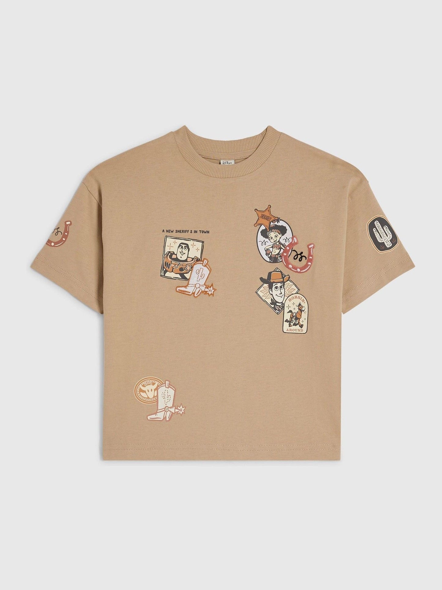 Dsiney Kidz - River Island Natural Regular Fit Toy Story Badge T-Shirt image 1