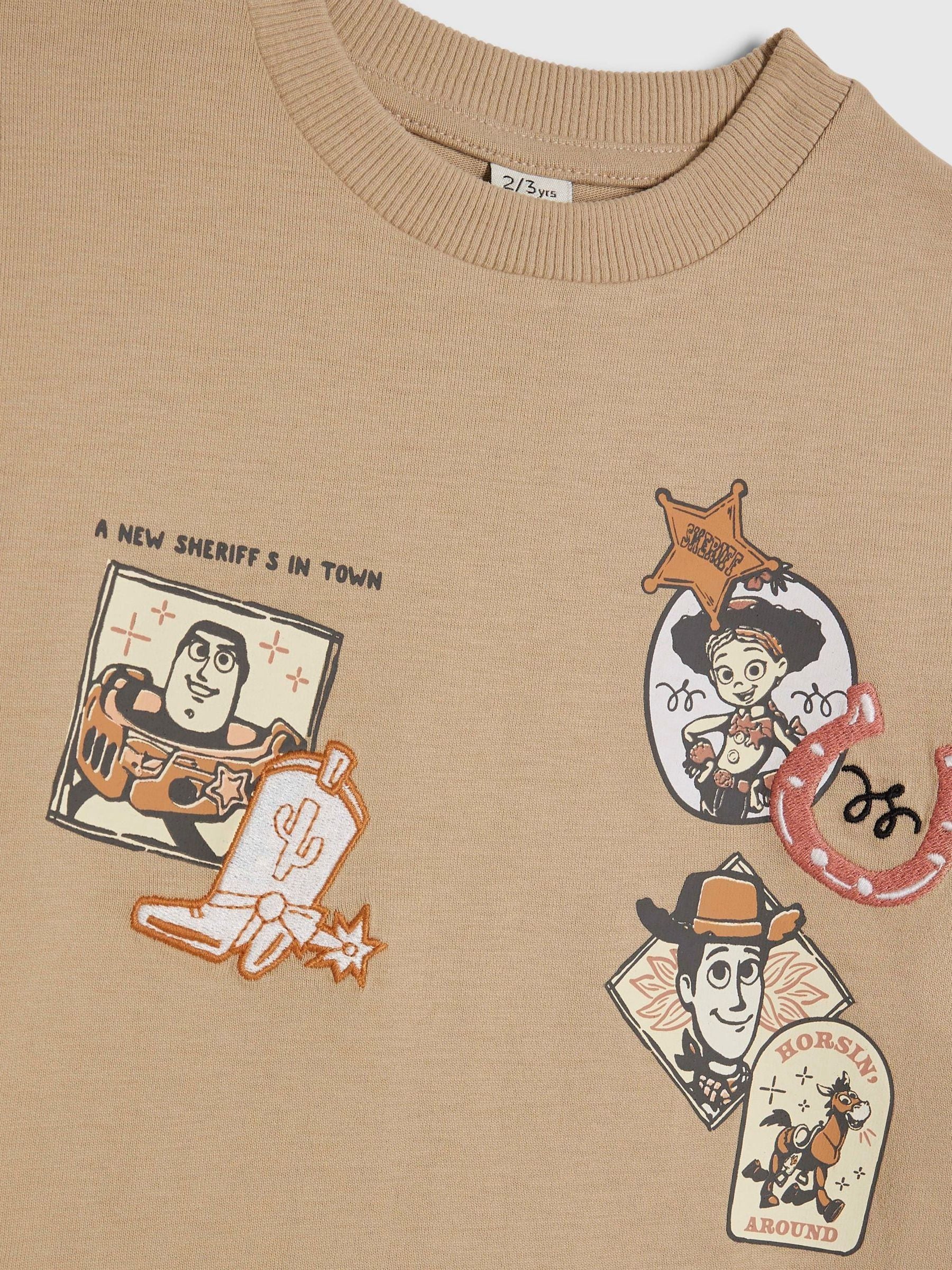 Dsiney Kidz - River Island Natural Regular Fit Toy Story Badge T-Shirt image 4