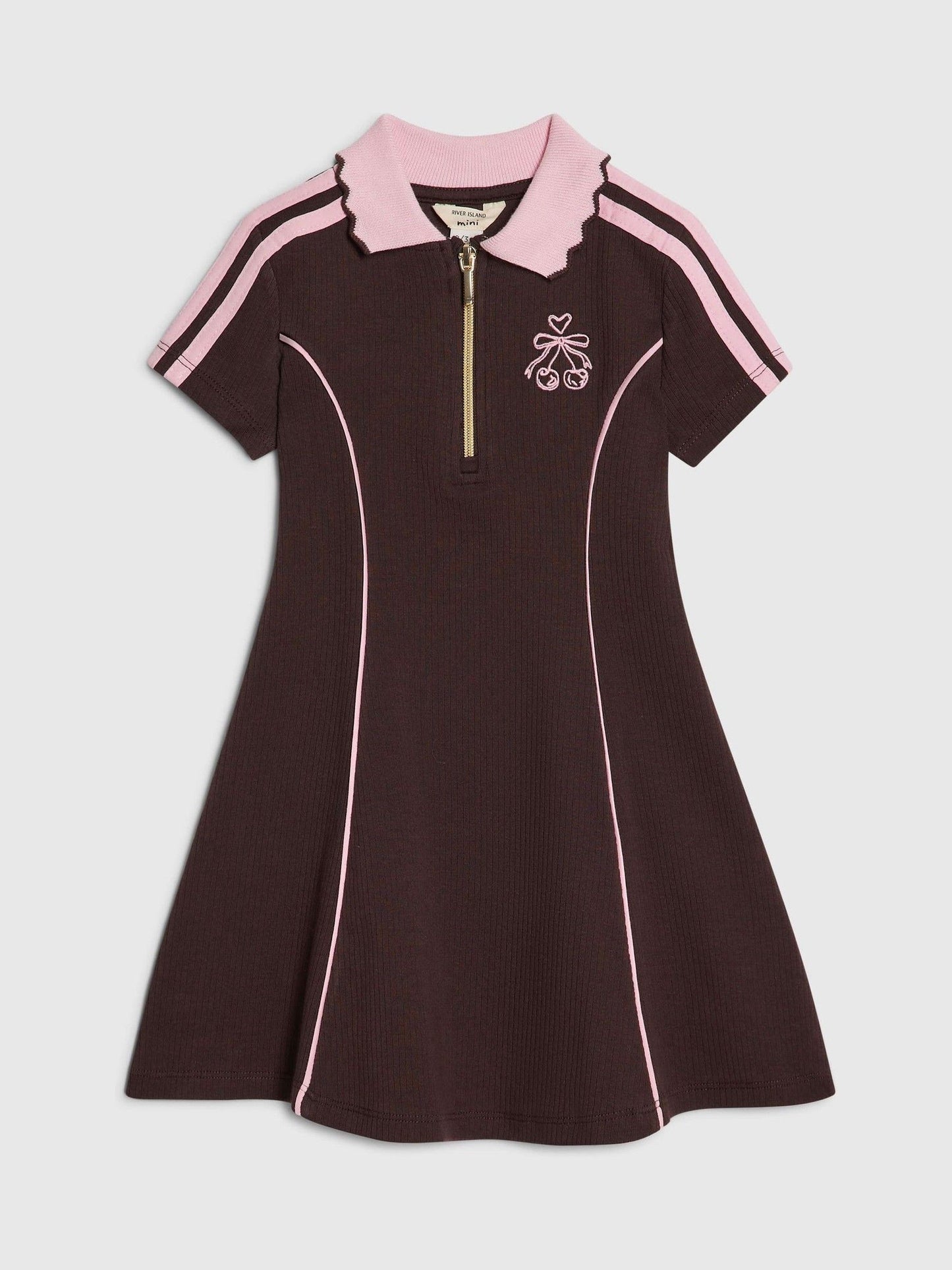 Dsiney Kidz - River Island Brown Rib Polo Dress image 1