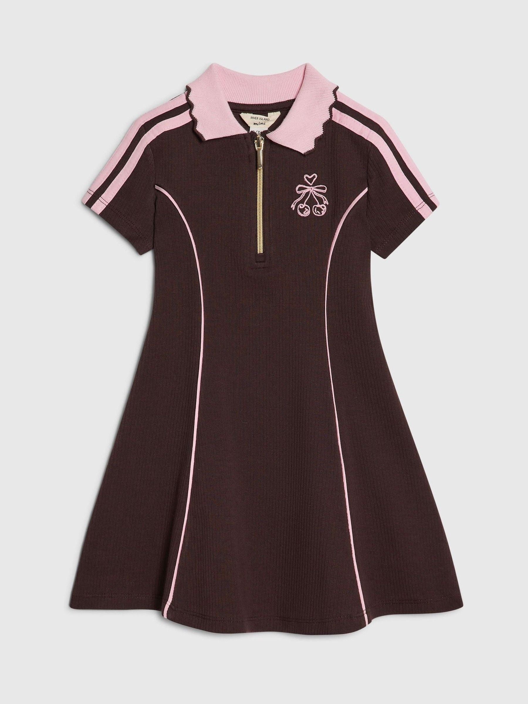 Dsiney Kidz - River Island Brown Rib Polo Dress image 1
