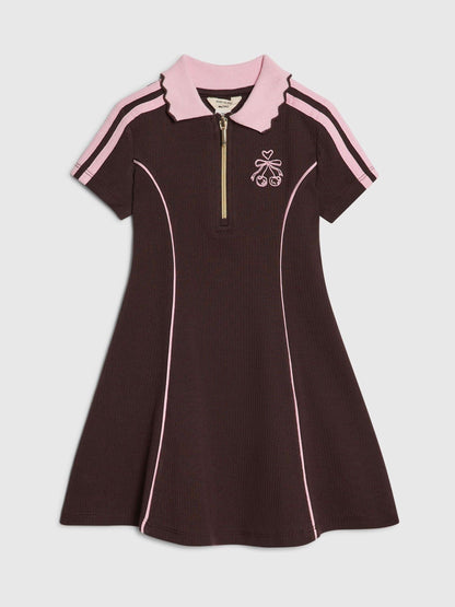 Dsiney Kidz - River Island Brown Rib Polo Dress image 1