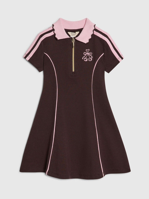 Dsiney Kidz - River Island Brown Rib Polo Dress image 1