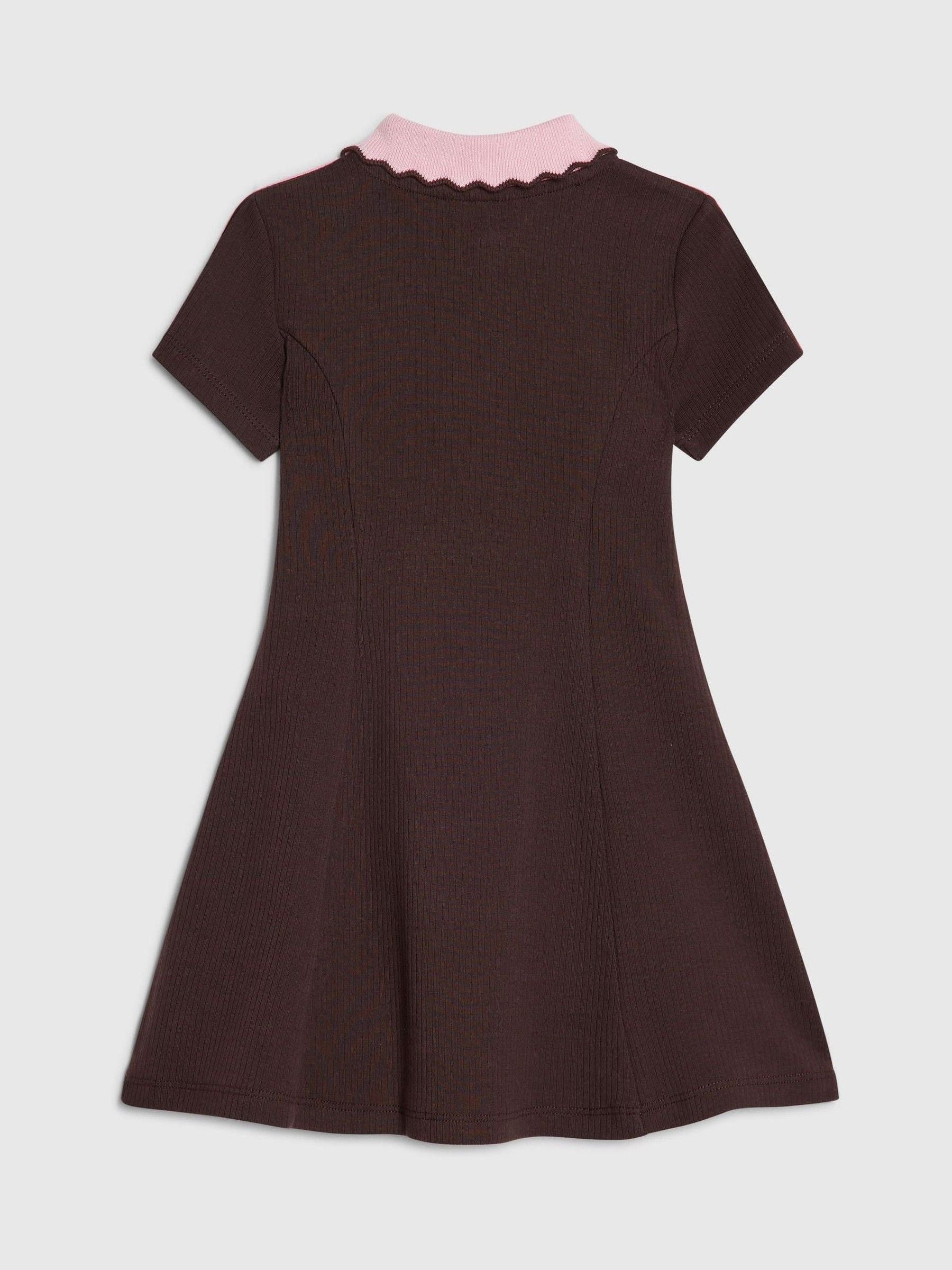 Dsiney Kidz - River Island Brown Rib Polo Dress image 2