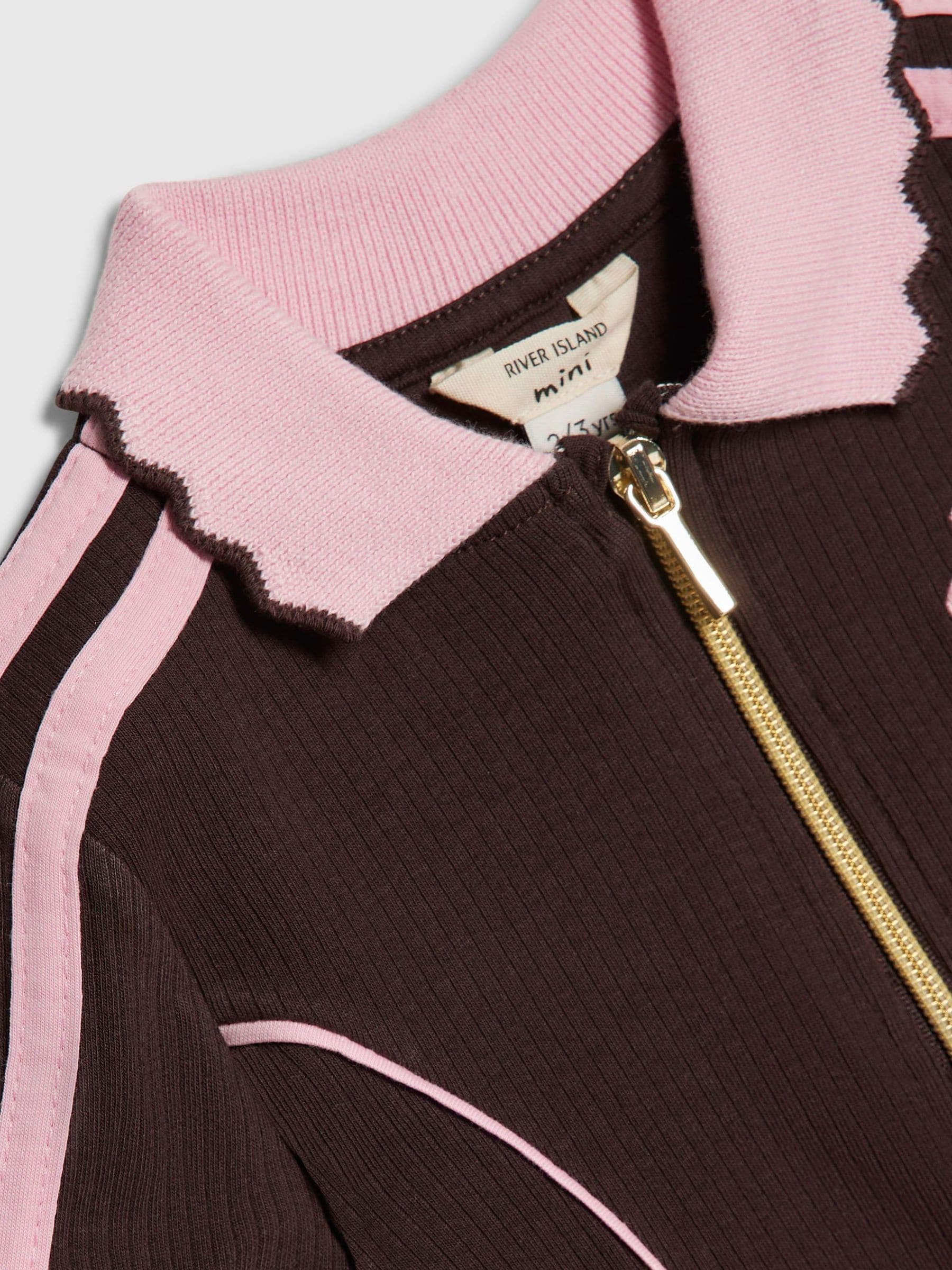 Dsiney Kidz - River Island Brown Rib Polo Dress image 4