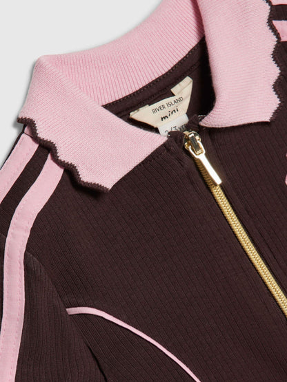 Dsiney Kidz - River Island Brown Rib Polo Dress image 4
