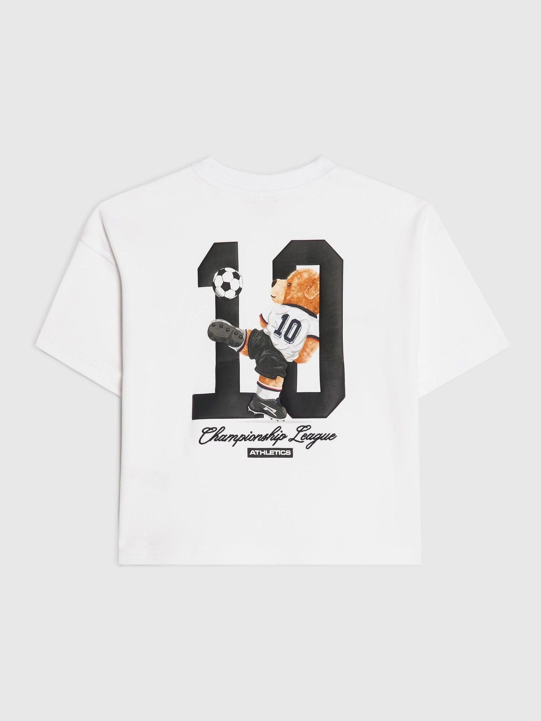 Dsiney Kidz - River Island White Oversized  Football Bear T-Shirt image 1