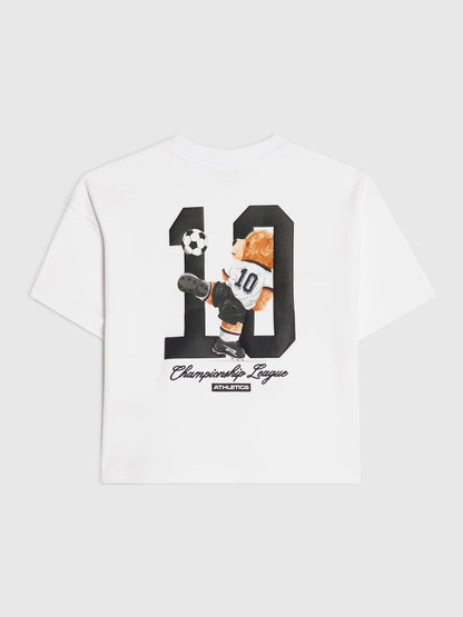 Dsiney Kidz - River Island White Oversized  Football Bear T-Shirt image 1